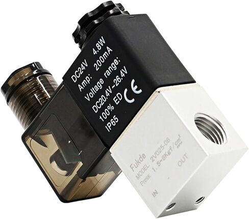2V025-08 1/4 For Air Solenoid Valve Pneumatic Control Valves Normally Closed DC 12V 24V 220V 110V 2 Way 2 Position(2V025-08,DC12V) in Saudi Arabia