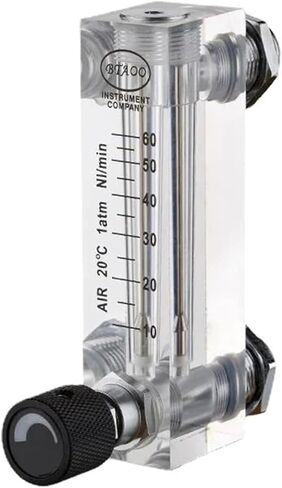 G 1/4" Female M18 Panel Float Flowmeter Gas Liquid Air Flow Meter Rotameter With Control Valve(10-100 LPM Gas) in Saudi Arabia