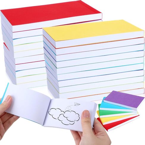 Seajan Blank Flip Books Bulk 4.5 x 2.5 Inch Flip Book Paper Animation Flipbook Mini Sketch Pad Kit for Students Adults Drawing Sketching Cartoon(100 Pcs) in Saudi Arabia