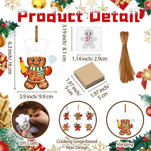 Epakh 24 مجموعات ثلج الحرفية عدة المناديل الورقية علامة الحرفية الشتاء ثلج عيد الميلاد الحرفية جعل شجرة عيد الميلاد الخاصة بك زخرفة معلقة لقضاء عطلة DIY حزب الأنشطة المنزلية in Kuwait