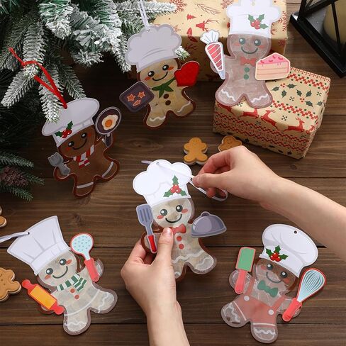 Epakh 24 مجموعات ثلج الحرفية عدة المناديل الورقية علامة الحرفية الشتاء ثلج عيد الميلاد الحرفية جعل شجرة عيد الميلاد الخاصة بك زخرفة معلقة لقضاء عطلة DIY حزب الأنشطة المنزلية in Kuwait