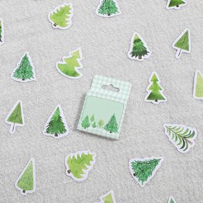 45Pcs Small Pine Tree Stickers, Removable Forest Trees Decals Peel and Stick Small Tree Wall Decals for Scrapbooks, Diaries, Envelopes, Phone Cases, DIY Arts and Crafts Decoration in Kuwait