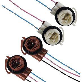 3156 3157 4 قطع سلكية مسبقًا، وصلة مقبس ضفيرة، تركيب مصابيح LED بديلة لسيارة شيفروليه سيلفرادو GM-C سييرا، ضوء إشارة الانعطاف، ضوء الفرامل، ضوء النهار الجري in Kuwait