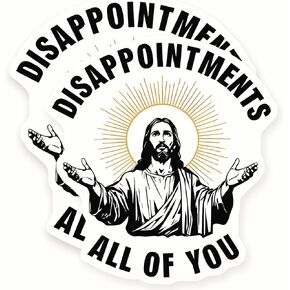 Funny Jesus Stickers - Disappointments All of You - Religious Humor - 2 Pack - 5" Wide Design - Adheres to Laptops, Tumblers, and More - Made in The USA - AQS3635 in Kuwait