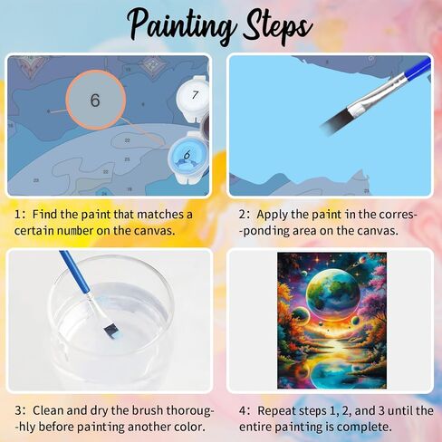 WEBEEDY Planet Space Large Paint by Numbers Kit for Adults Beginners Painting by Numbers on Canvas Complete Paint and Sip Sets Oil Painting Kit for Party Home Wall Decor Art Craft Gifts, 16x20'' in Saudi Arabia