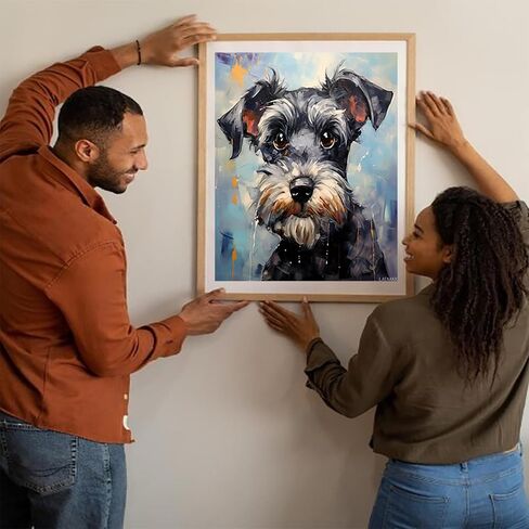 LAENAKR DIY Paint by Numbers for Adults Beginner, Dog Paint by Numbers Kit Schnauzer Painting by Numbers for Adults, 16" x 20" Drawing Paintwork with Paintbrushes in Saudi Arabia