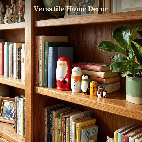 AMOR PRESENT Russian Nesting Dolls, 7PCS Wood Nesting Dolls Matryoshka Stacking Nested Set for Christmas Children Kids Birthday Gift in Kuwait