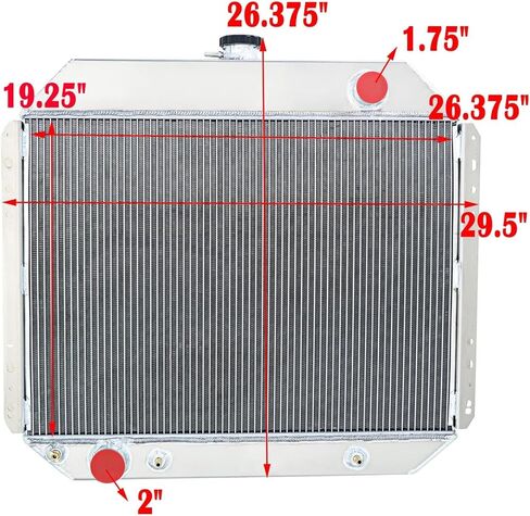 Ford F-Series Radiator CU433 Compatible With 1966-1979 Ford Bronco F100 F150 F250 F350 Truck Pickup V8 Engine, 3 Row All Aluminum Core Radiator + Shroud/Fan + Relay Kit in Saudi Arabia