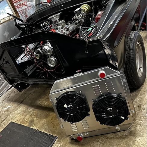 Ford F-Series Radiator CU433 Compatible With 1966-1979 Ford Bronco F100 F150 F250 F350 Truck Pickup V8 Engine, 3 Row All Aluminum Core Radiator + Shroud/Fan + Relay Kit in Saudi Arabia