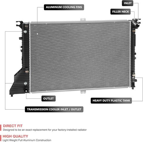 DNA MOTORING OE Style Aluminum Core Radiator Compatible with Nissan NV1500 2500 3500 2012-2021, 214601PA1A, OEM-RA-13335 in Saudi Arabia