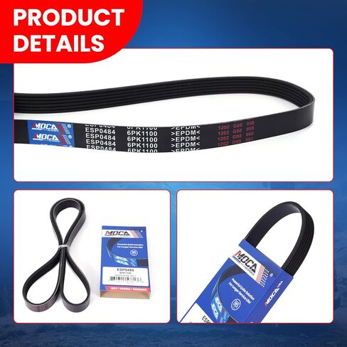 MOCA EPDM Serpentine Belt Compatible with 13-16 for Audi A4 & 13-17 for Audi A5 Quattro 2.0L, 1989 for Mercury Topaz 2.3L, 16-17 for Volkswagen Beetle, 18-22 for Passat L4 2.0L in Saudi Arabia