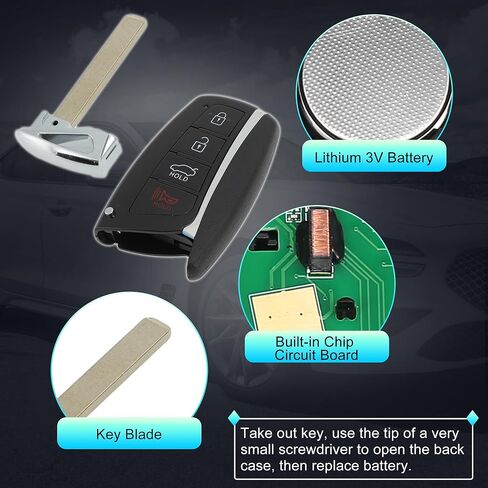 X AUTOHAUX SY5MDFNA433 434 MHz Replacement Keyless Entry Remote Smart Key Fob for Hyundai for Genesis 2015 2016 No.95440-B1210 4 Buttons in Saudi Arabia