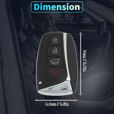 X AUTOHAUX SY5MDFNA433 434 MHz Replacement Keyless Entry Remote Smart Key Fob for Hyundai for Genesis 2015 2016 No.95440-B1210 4 Buttons in Saudi Arabia