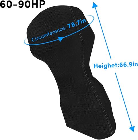 غطاء محرك خارجي، 600D قماش أكسفورد عالي التحمل، أغطية محرك قارب مقاومة للماء، غطاء محرك خارجي كامل مقاوم للشمس مناسب للمحرك 100-150 حصان، أسود in Kuwait