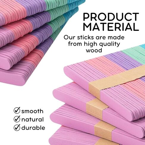 200PCS Wooden Sticks for Crafts – 8 Inch Wooden Sticks for Crafting Jumbo Craft Sticks Bulk for DIY Crafts Jumbo Popsicle Sticks for Crafts Wooden Wax Sticks in Kuwait