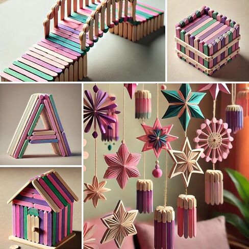 200PCS Wooden Sticks for Crafts – 8 Inch Wooden Sticks for Crafting Jumbo Craft Sticks Bulk for DIY Crafts Jumbo Popsicle Sticks for Crafts Wooden Wax Sticks in Kuwait