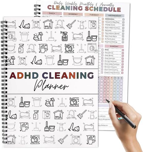 مخطط تنظيف ADHD للبالغين والمراهقين - جدول تنظيف يومي وأسبوعي وشهري وسنوي غير مؤرخ ومنظم قائمة مرجعية مع مخطط المهام الروتينية ومتتبع العادات وقوالب تحسين المنزل التي تصنعها بنفسك in Saudi Arabia