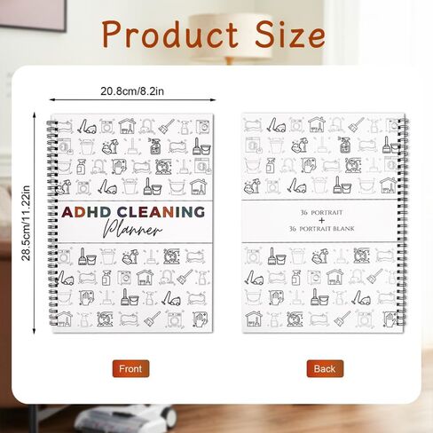 مخطط تنظيف ADHD للبالغين والمراهقين - جدول تنظيف يومي وأسبوعي وشهري وسنوي غير مؤرخ ومنظم قائمة مرجعية مع مخطط المهام الروتينية ومتتبع العادات وقوالب تحسين المنزل التي تصنعها بنفسك in Saudi Arabia