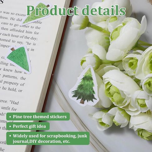 45Pcs Small Pine Tree Stickers, Removable Forest Trees Decals Peel and Stick Small Tree Wall Decals for Scrapbooks, Diaries, Envelopes, Phone Cases, DIY Arts and Crafts Decoration in Kuwait