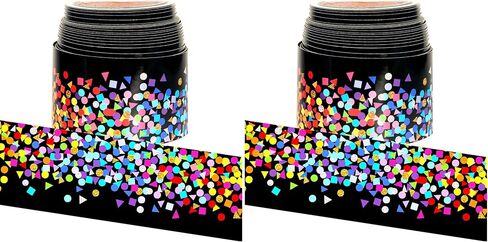 Youngever 52.5 ft Bulletin Board Borders Confetti Border for Classroom Decoration, Confetti on Black in Saudi Arabia