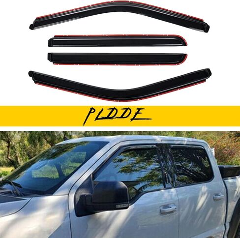4 pcs Compatible with 09-14 Ford F-150 SuperCrew/Crew Cab Front+Rear Sun/Rain Guard Outside Mount Window Visors in Saudi Arabia