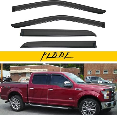 4 pcs Compatible with 09-14 Ford F-150 SuperCrew/Crew Cab Front+Rear Sun/Rain Guard Outside Mount Window Visors in Saudi Arabia