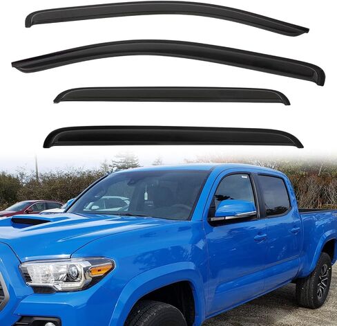 4 pcs Compatible with 09-14 Ford F-150 SuperCrew/Crew Cab Front+Rear Sun/Rain Guard Outside Mount Window Visors in Saudi Arabia