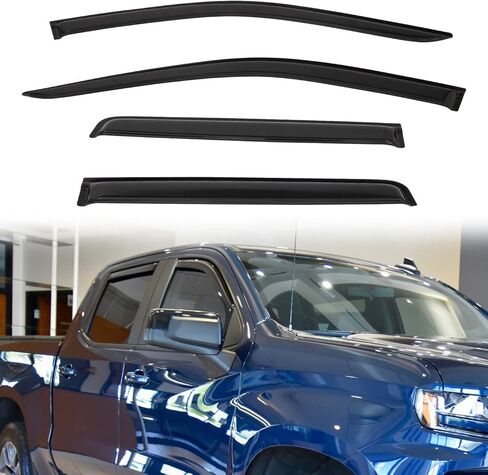 4 pcs Compatible with 09-14 Ford F-150 SuperCrew/Crew Cab Front+Rear Sun/Rain Guard Outside Mount Window Visors in Saudi Arabia