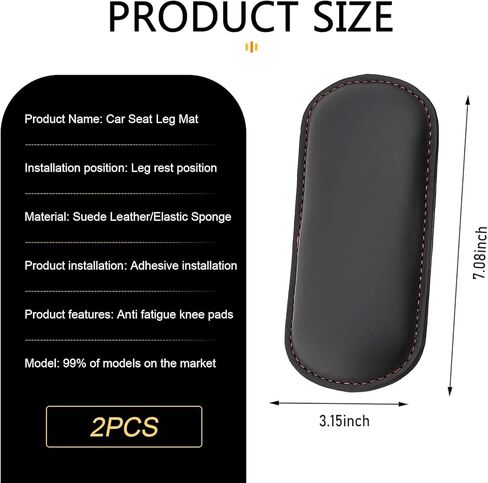 WZP 2PCS Car Door Armrest Pads, Soft Leather+Memory Foam Car Knee Pads, Arm Rest Elbow Cushion with One-Piece Molding, Universal Car Interior Accessories for Arm Support Protect (Black) in Saudi Arabia