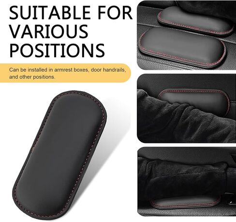 WZP 2PCS Car Door Armrest Pads, Soft Leather+Memory Foam Car Knee Pads, Arm Rest Elbow Cushion with One-Piece Molding, Universal Car Interior Accessories for Arm Support Protect (Black) in Saudi Arabia