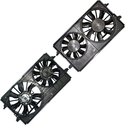 Dual Radiator and Condenser Fan Assembly fits Chevrolet Malibu 2004 2005 2006 2007 2008 2009 2010 2011 fits Pontiac G6 2005 2006 2007-2010 fits Saturn Aura 2007-2009 1Piece in Saudi Arabia