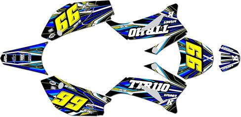 مجموعة رسومات لـ Yamaha TTR 110 (2008-2023) TTR110 Prime Series Blue 21 Mil-Dirt Pit Bike ملصقات للدراجات النارية، ملصق سباق الدراجات النارية ملحقات موتوكروس للسيارات بدون بلاستيك in Kuwait
