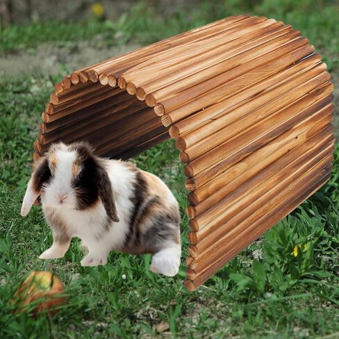 Wooden Bridge for Rabbits, Extra Large Wooden Hamster Bridge Ladder Bunny Climbing Chew Toy Small Animal Flexible Hideout Ramp Divider Tunnel for Guinea Pig Chinchilla Rabbit Ferret Hedgehog in Saudi Arabia