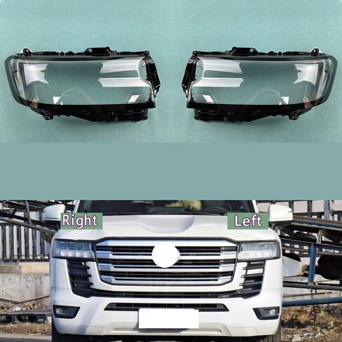 متوافق مع غطاء المصابيح الأمامية Land Cruiser 2022 2023 - استبدال غطاء المصباح الأمامي الزجاجي الشفاف (قطعة واحدة يسار) in Saudi Arabia