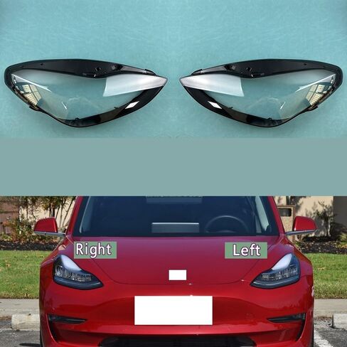 Compatible With Tesla Model 3 Y Headlight Cover - Transparent Lampshade Replacement 2019-2022 - Plexiglass Lens Shell(1 With Lens Left) in Saudi Arabia