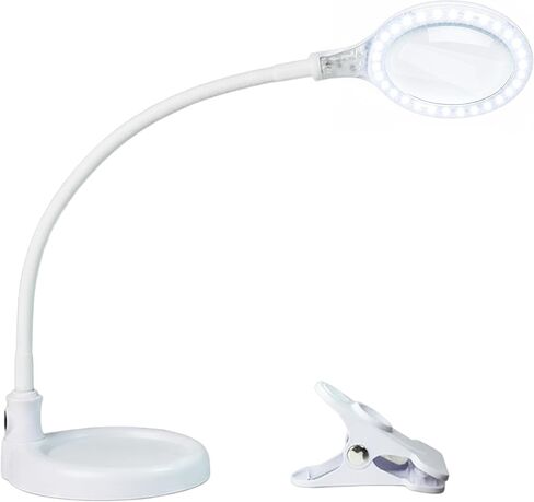 Brightech LightView Pro Flex 2 in 1 Magnifying Desk Lamp, 2.25x Light Magnifier, Adjustable Magnifying Glass with Light for Crafts, Reading, Close Work in Kuwait
