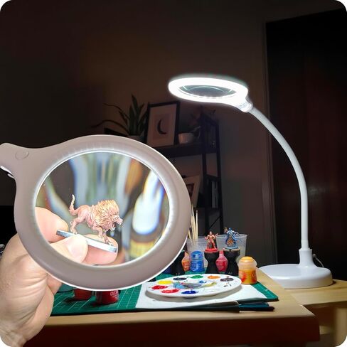 Brightech LightView Pro Flex 2 in 1 Magnifying Desk Lamp, 2.25x Light Magnifier, Adjustable Magnifying Glass with Light for Crafts, Reading, Close Work in Kuwait