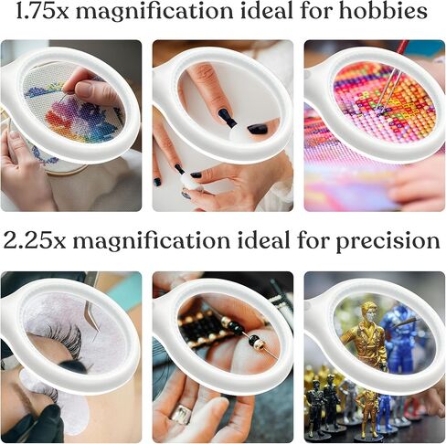 Brightech LightView Pro Flex 2 in 1 Magnifying Desk Lamp, 2.25x Light Magnifier, Adjustable Magnifying Glass with Light for Crafts, Reading, Close Work in Kuwait