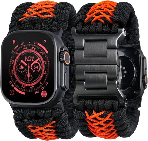 سوار باراكورد من سلسلة Tefeca Titan متوافق مع ساعة Apple 49 مم 45 مم 44 مم 42 مم، سلسلة Ultra/Ultra2 9/8/SE2/7/6/SE/5/4/3/2/1 in Kuwait