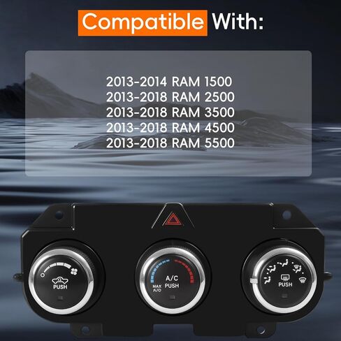 68268189AA Climate Control Module Fit for 2013-2018 RAM 2500 3500 4500 5500 HVAC Heater Control, AC Control Panel Fit for 2013-2014 RAM 1500, Climate Control Replaces 68105021AE 68105021AF 68105021AC in Saudi Arabia