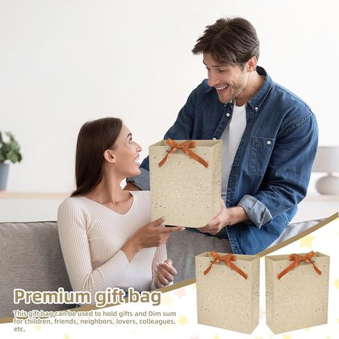 حقائب هدايا Okurishining، 3 قطع حقائب هدايا كبيرة مقاس 13 بوصة بمقابض، حقائب هدايا العطلات، حقائب هدايا ذهبية للتسوق، الحفلات، الزفاف، حفلات استقبال المولود الجديد، هدايا العطلات، الاستخدام في المتجر in Saudi Arabia