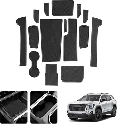 LUWU for 2025 2026 GMC Terrain Accessories - for 2025 2026 GMC Terrain Elevation/AT4/Denali Door Slot Mats Cup Holder Inserts Center Console Liners Mats Red-Trim - 15 PCS/Sets in Saudi Arabia