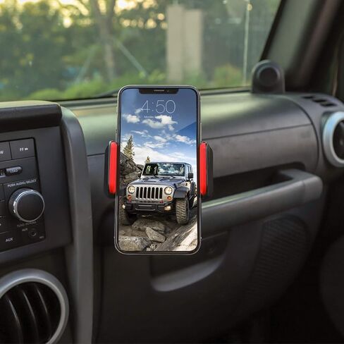 JeCar Multi-Functional JK Phone Holder, 2 in 1 Phone & Walkie Talkie Bracket for Jeep Wrangler 2007-2010 JK JKU, Red in Saudi Arabia