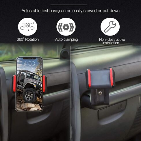 JeCar Multi-Functional JK Phone Holder, 2 in 1 Phone & Walkie Talkie Bracket for Jeep Wrangler 2007-2010 JK JKU, Red in Saudi Arabia