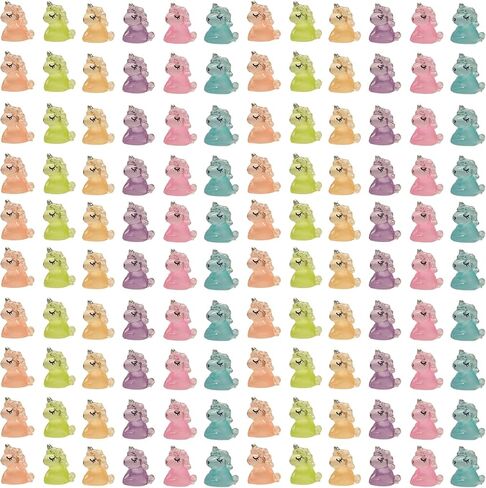 100 PCS Mini Resin Unicorn Luminous Tiny Unicorn Miniature Figurines,Micro Fairy Ornaments Glow in The Dark Mini Resin Animals for Garden, Landscape,Aquarium,Dollhouse,Birthday Party,Room Crafts Decor in Saudi Arabia