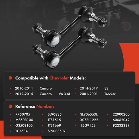 A-Premium 2 × وصلات شريط التثبيت الخلفية، متوافقة مع شيفروليه كامارو 2010-2015، SS 2014-2017، تراكر 2001 in Kuwait