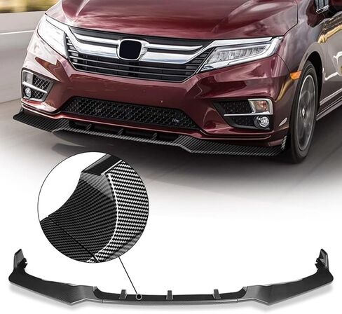 Auto Dynasty 3PCS CK-Style Paintable Front Bumper Lip Spoiler Splitter Body Kit Compatible with Honda Odyssey 2018-2020, Carbon Fiber in Saudi Arabia