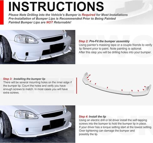 Auto Dynasty 3PCS CK-Style Paintable Front Bumper Lip Spoiler Splitter Body Kit Compatible with Honda Odyssey 2018-2020, Carbon Fiber in Saudi Arabia