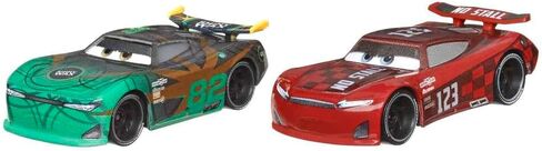 Disney Cars Mattel 1:55 Diecast 2-Pack Next-Gen Shiny Wax Conrad Camber & No Stall Jonas Carvers in Saudi Arabia