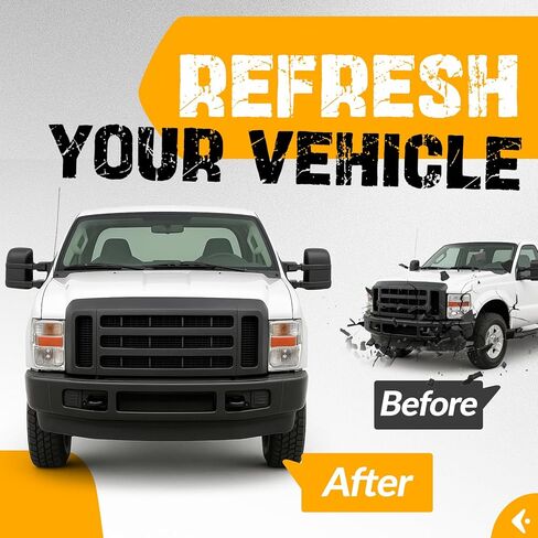 شريط وجه المصد الأمامي من KUAFU متوافق مع 2008-2010 Ford F-250 F-350 Super Duty Cabela's FX4 لاستبدال FO1002403 مسحوق فولاذي مطلي باللون الأسود بدون فتحات قولبة جانبية مع فتحات وسادة قولبة in Saudi Arabia